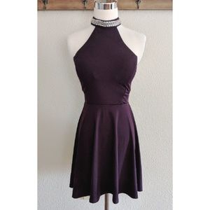 Deep Purple Halter Dress